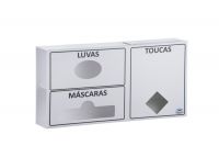 Dispenser EPI Triplo para Luvas, M�scaras e Toucas Descart�veis