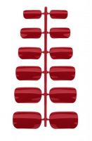 Unhas Posti�as Color Red c/ 24 un e abas adesivas